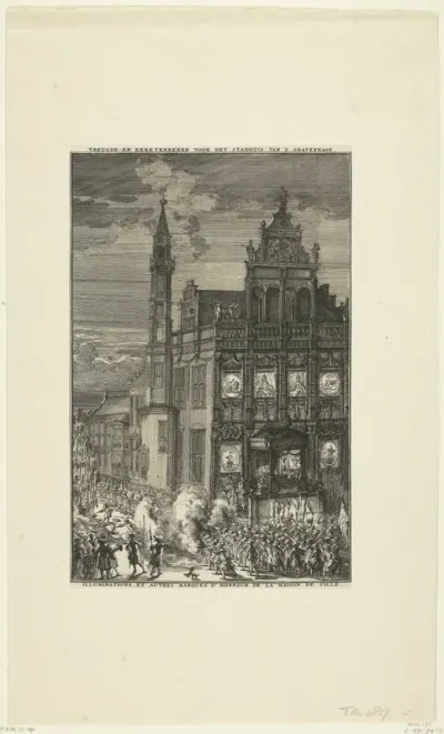 Vreugdetekens voor het stadhuis van Den Haag, 1691