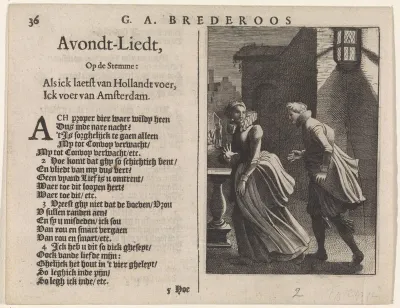 Vrijer loopt een meisje na, bij nacht