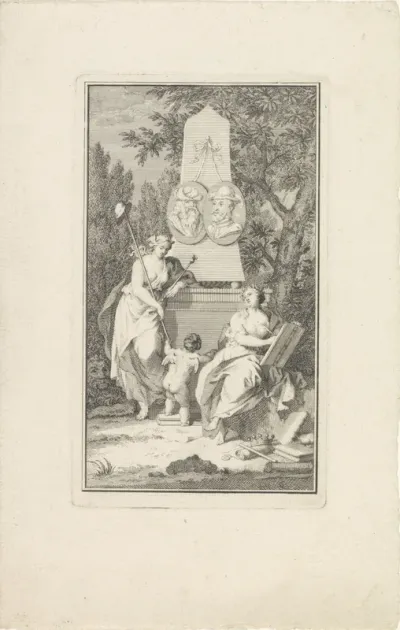 Vrijheid en Clio bij een monument