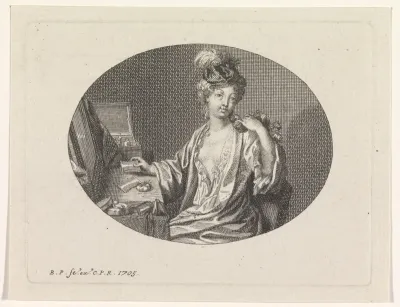 Vrouw aan haar toilet