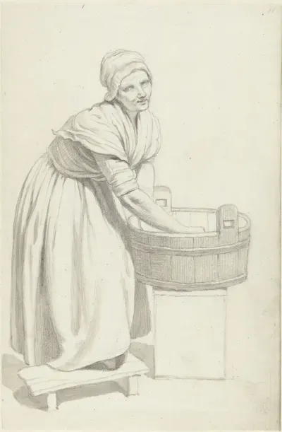 Vrouw aan wastobbe
