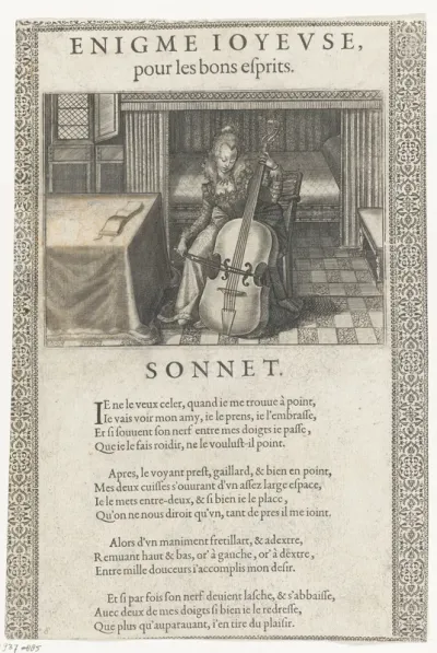 Vrouw bespeelt een viola da gamba