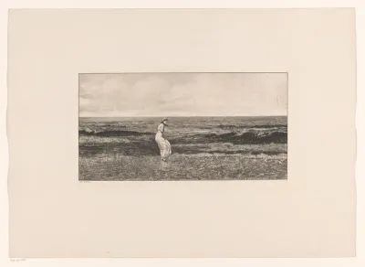 Vrouw bij de zee