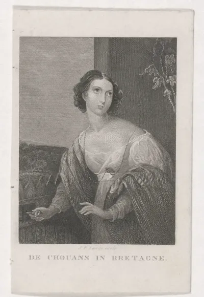 Vrouw bij een hek