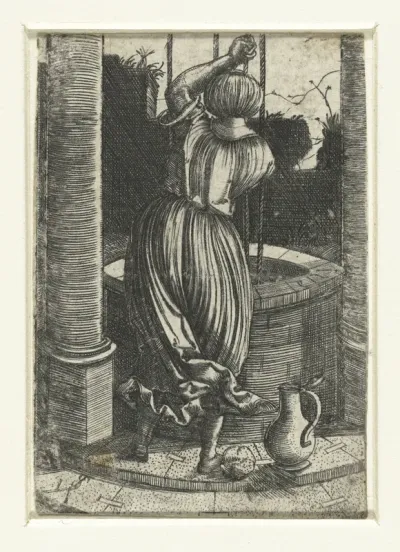 Vrouw bij een waterput