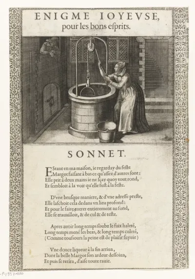 Vrouw bij een waterput