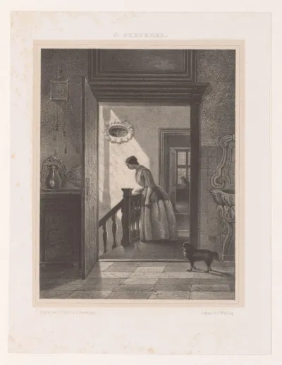 Vrouw bij trap