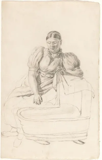 Vrouw bij wieg
