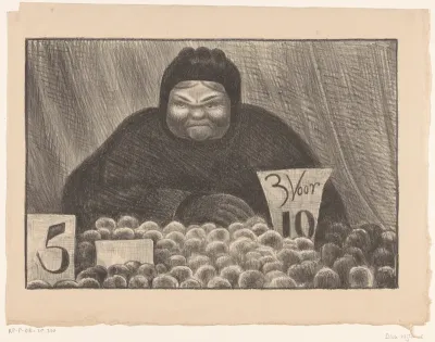 Vrouw die appels verkoopt