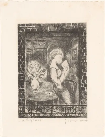 Vrouw die een brief leest