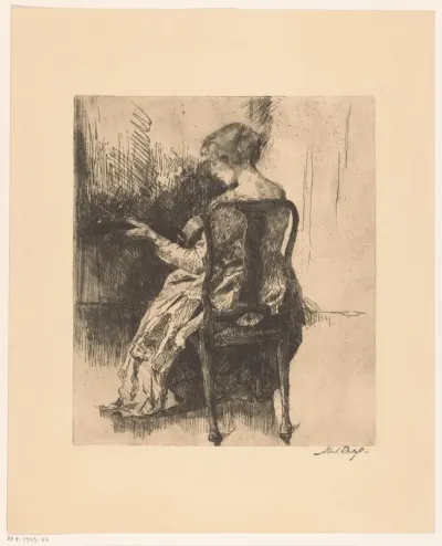 Vrouw die gitaar speelt op een stoel