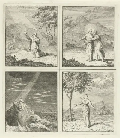 Vrouw die haar hart aanbiedt / Christus beschermt tegen het kwaad / Christus als steun en toeverlaat / De weg kwijt