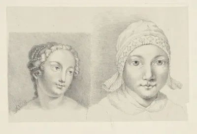 Vrouw en een meisje met kap