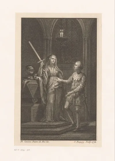 Vrouw en man in kerkinterieur