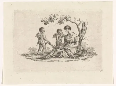 Vrouw en twee putti