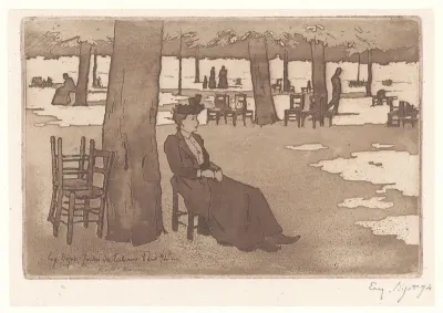 Vrouw in de Tuin van de Tuileriën in Parijs