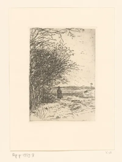 Vrouw in een landschap