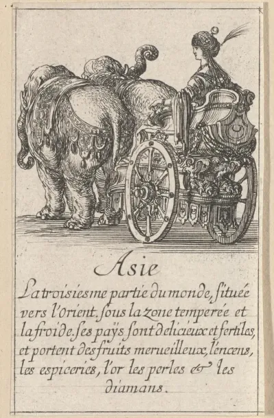 Vrouw in een rijtuig, Azië