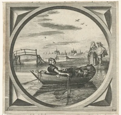 Vrouw in een roeiboot