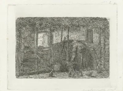 Vrouw in een stal