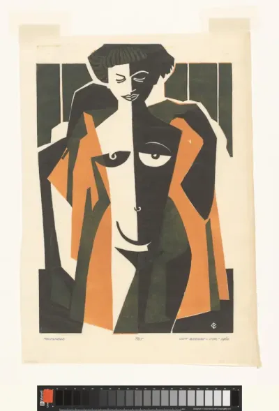 Vrouw in gele peignoir