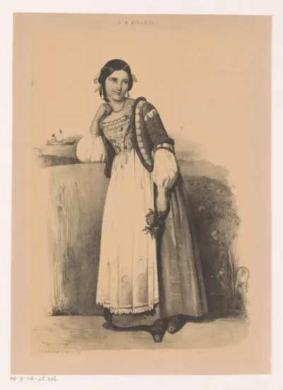Vrouw in Italiaanse klederdracht
