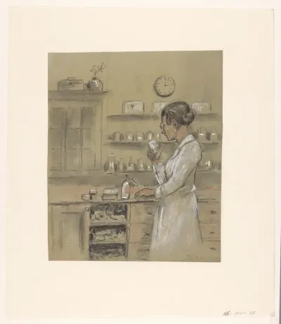 Vrouw in laboratorium