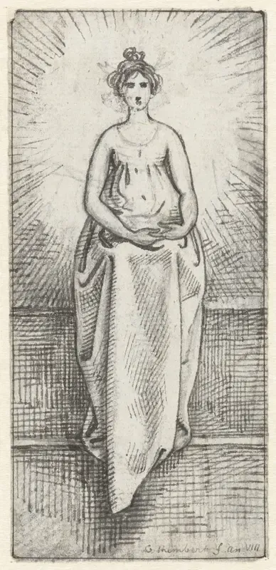 Vrouw in stralenkrans