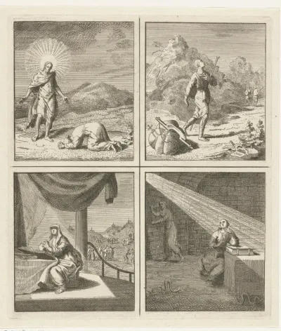 Vrouw knielt voor Christus / Verlangen naar God / Contemplatie in afzondering / Licht van Christus schijnt in de duisternis