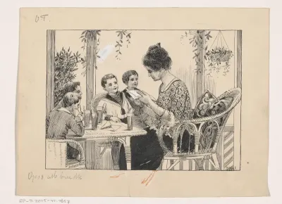 Vrouw leest een brief in een serre