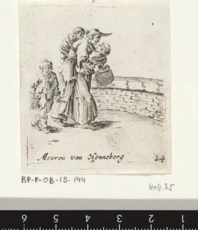 Vrouw met drie kinderen