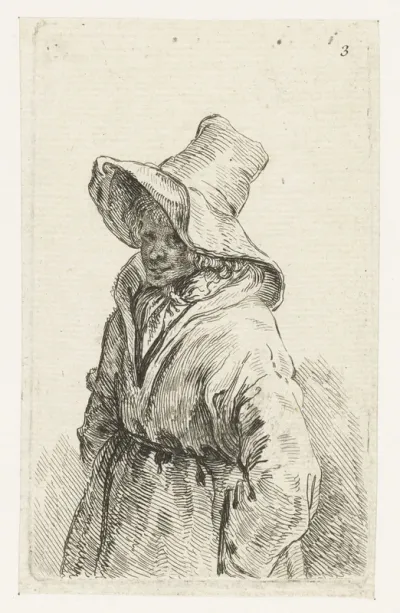 Vrouw met een grote hoed