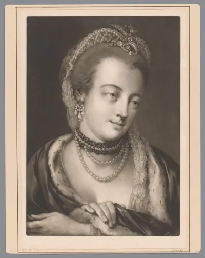 Vrouw met een parelsnoer en diadeem