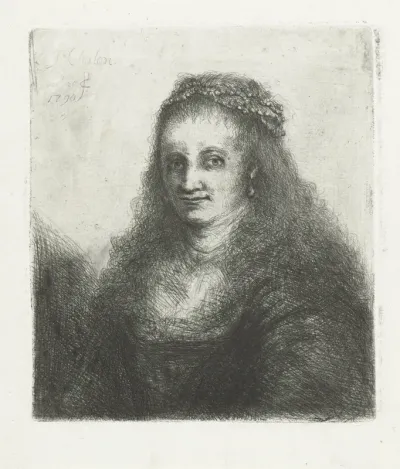 Vrouw met een parelsnoer in haar