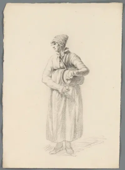 Vrouw met een wijnvaatje