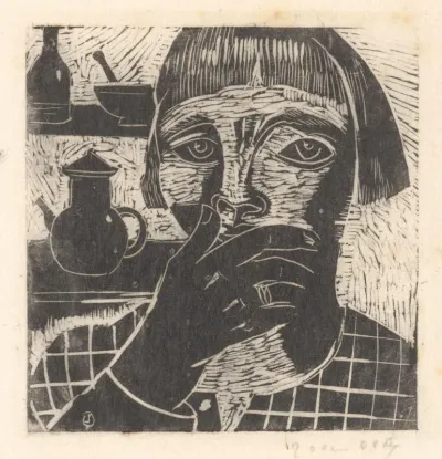 Vrouw met hand voor de mond