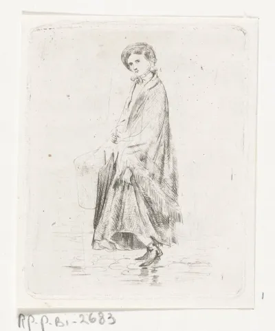 Vrouw met hoedendoos