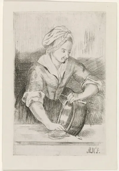 Vrouw met ketel
