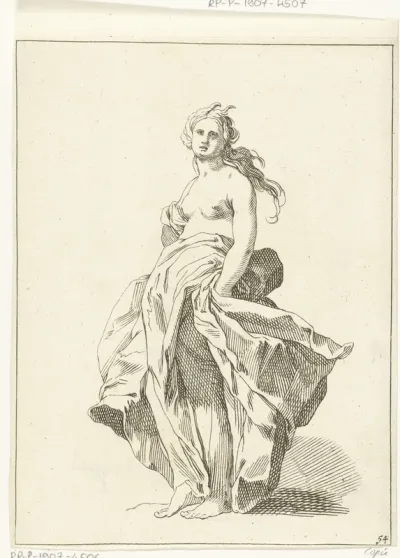 Vrouw met kleed om haar middel