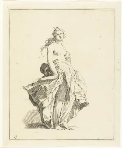 Vrouw met kleed om haar middel