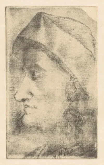 Vrouw met muts en profil