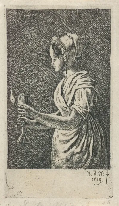 Vrouw met olielamp