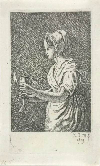 Vrouw met olielamp