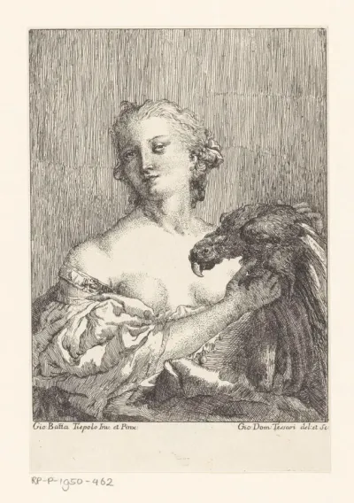 Vrouw met papegaai