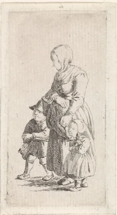 Vrouw met twee kinderen