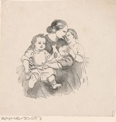 Vrouw met twee kinderen