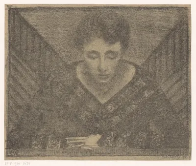 Vrouw met V-hals