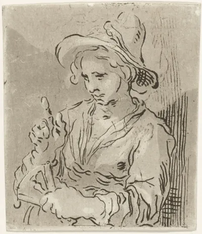 Vrouw met waaier