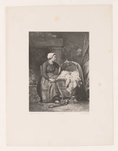 Vrouw met wieg