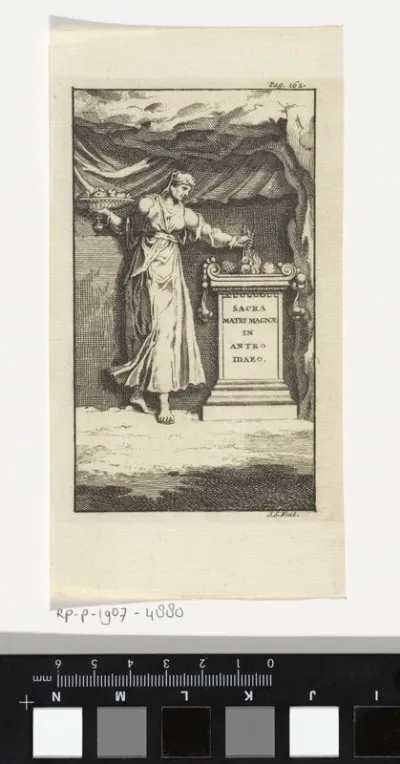 Vrouw offert vruchten